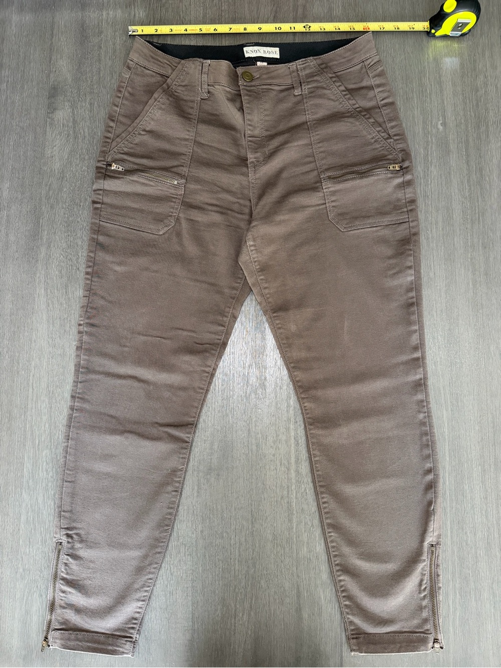 Knox Rose Brown Utility Ankle Zip Pants Size 14